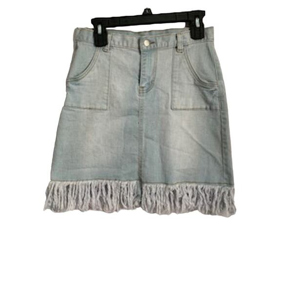 Hayden Los Angeles Medium Women's Denim Raw Hem Skirt - Picture 1 of 4